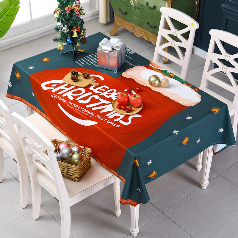 Nordic Christmas Digital Polyester Printed Tablecloth