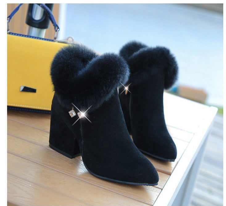 Martens boots with large pointed rhinestones