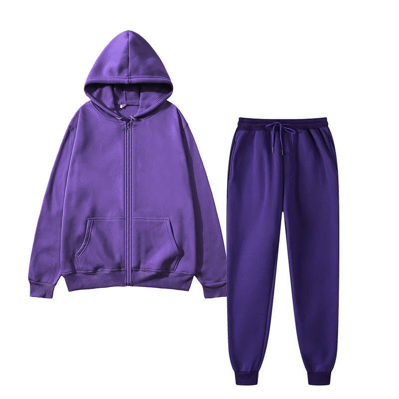 Men's Sports Fleece Suit Solid Color
