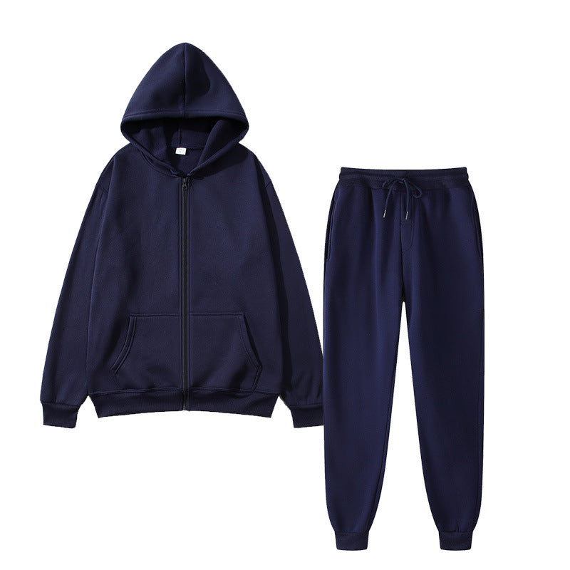 Men's Sports Fleece Suit Solid Color