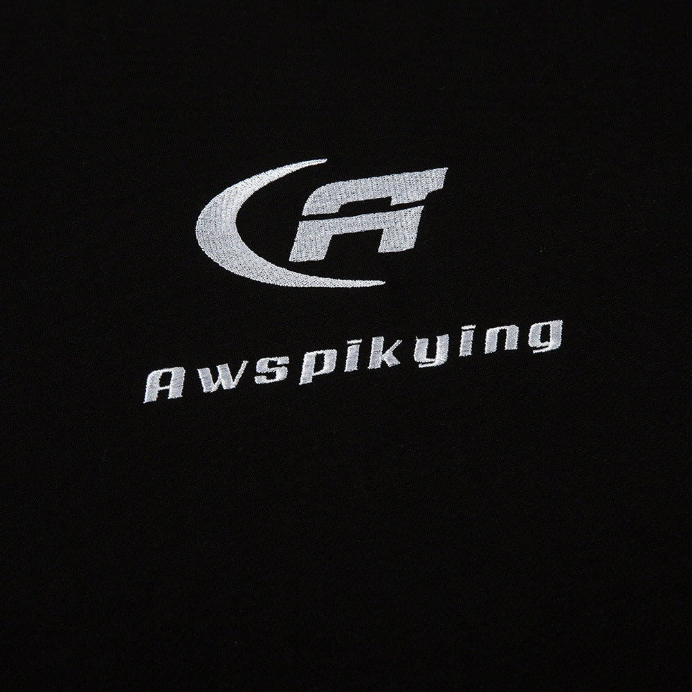 Letter Embroidered Long Sleeve T-shirt Men