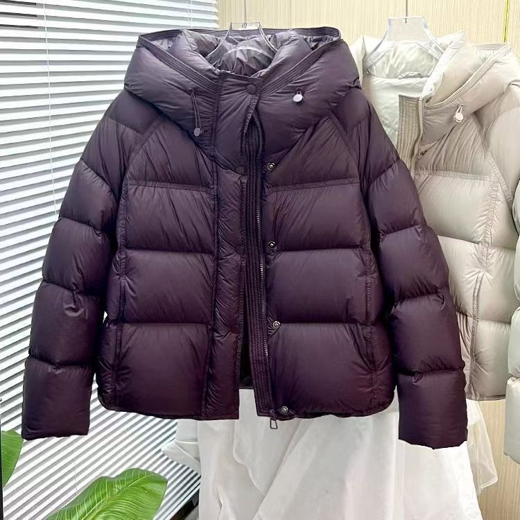 Autumn And Winter Solid Color Puff Short Hood Loose Cotton Padded Jacket