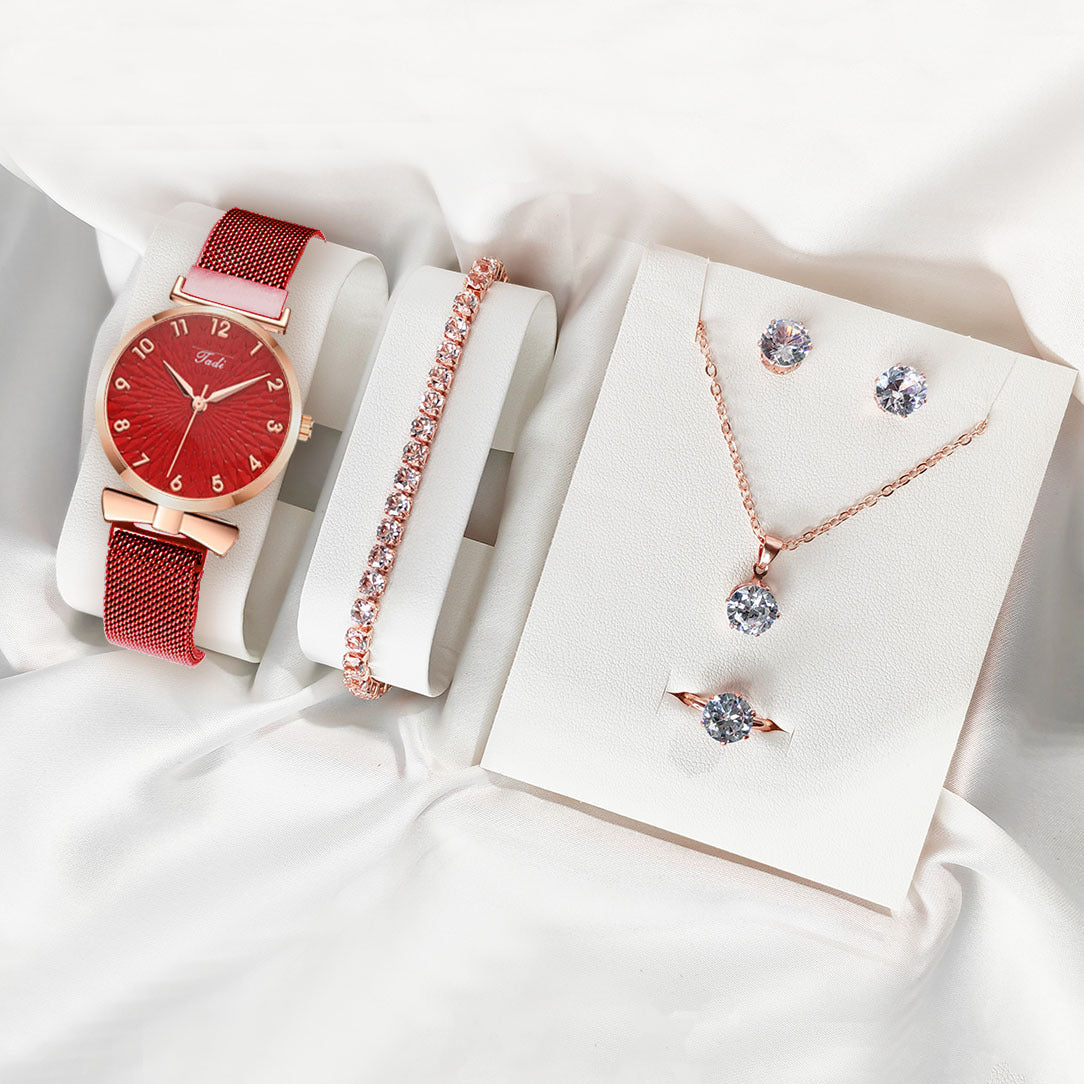 Leisure Gift Quartz Watch Five-piece Set Accessories Set