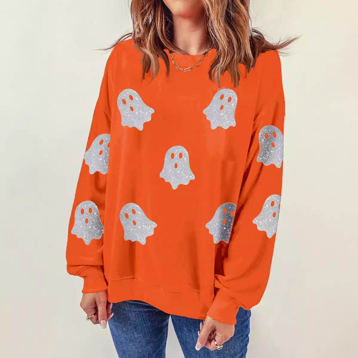 Halloween Ghost Top Loose Casual Pullover