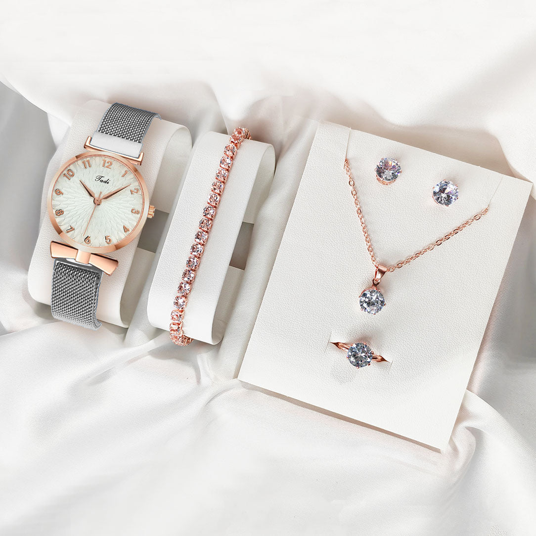 Leisure Gift Quartz Watch Five-piece Set Accessories Set