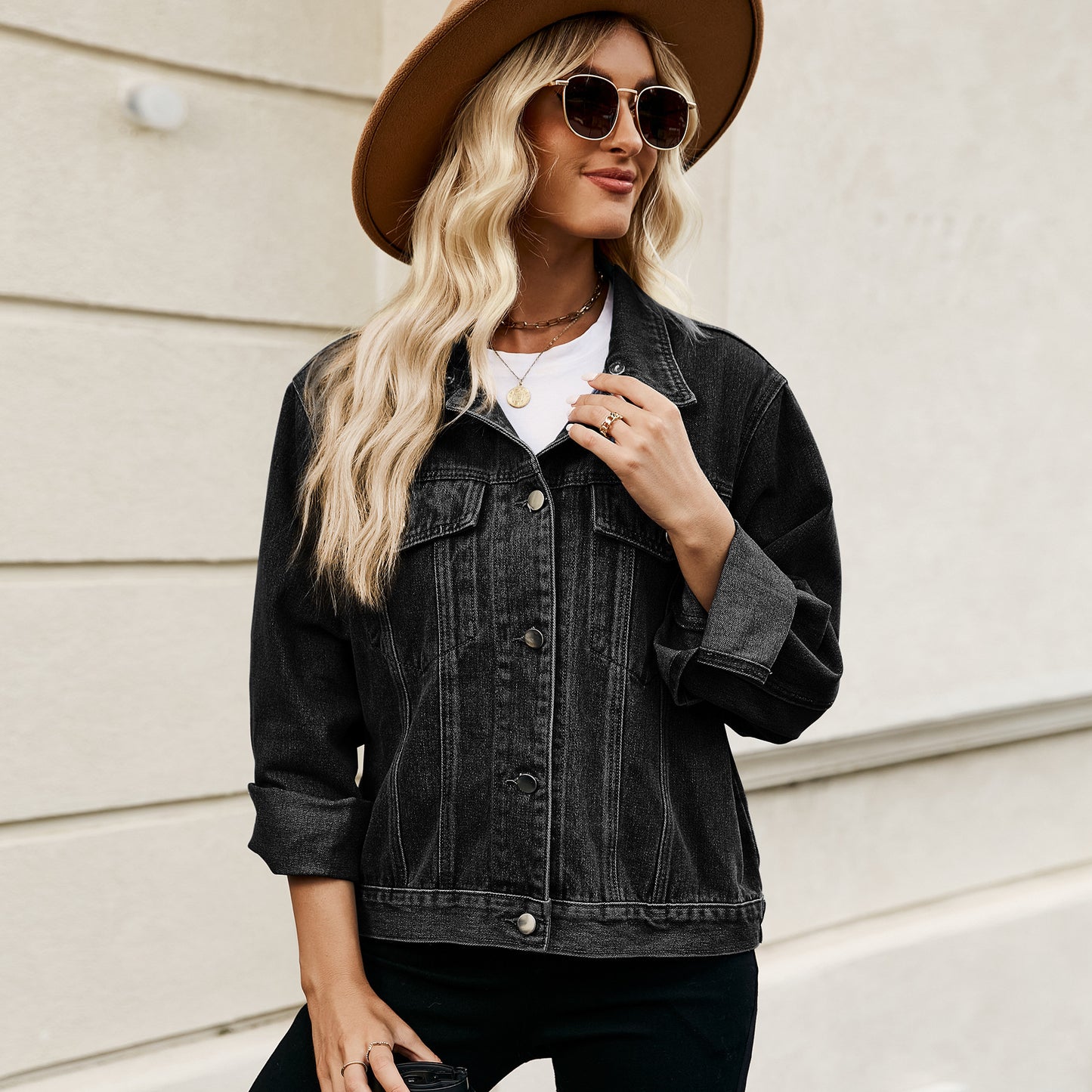 European And American Foreign Trade Wish Cross-border Women's Clothing Amazon New Slim Washed Short Denim Jacket Coat Top Trend