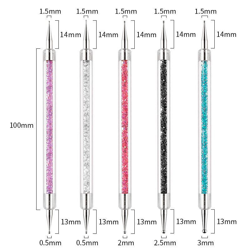 Crystal Clear Nail Set Tool With Rhinestones