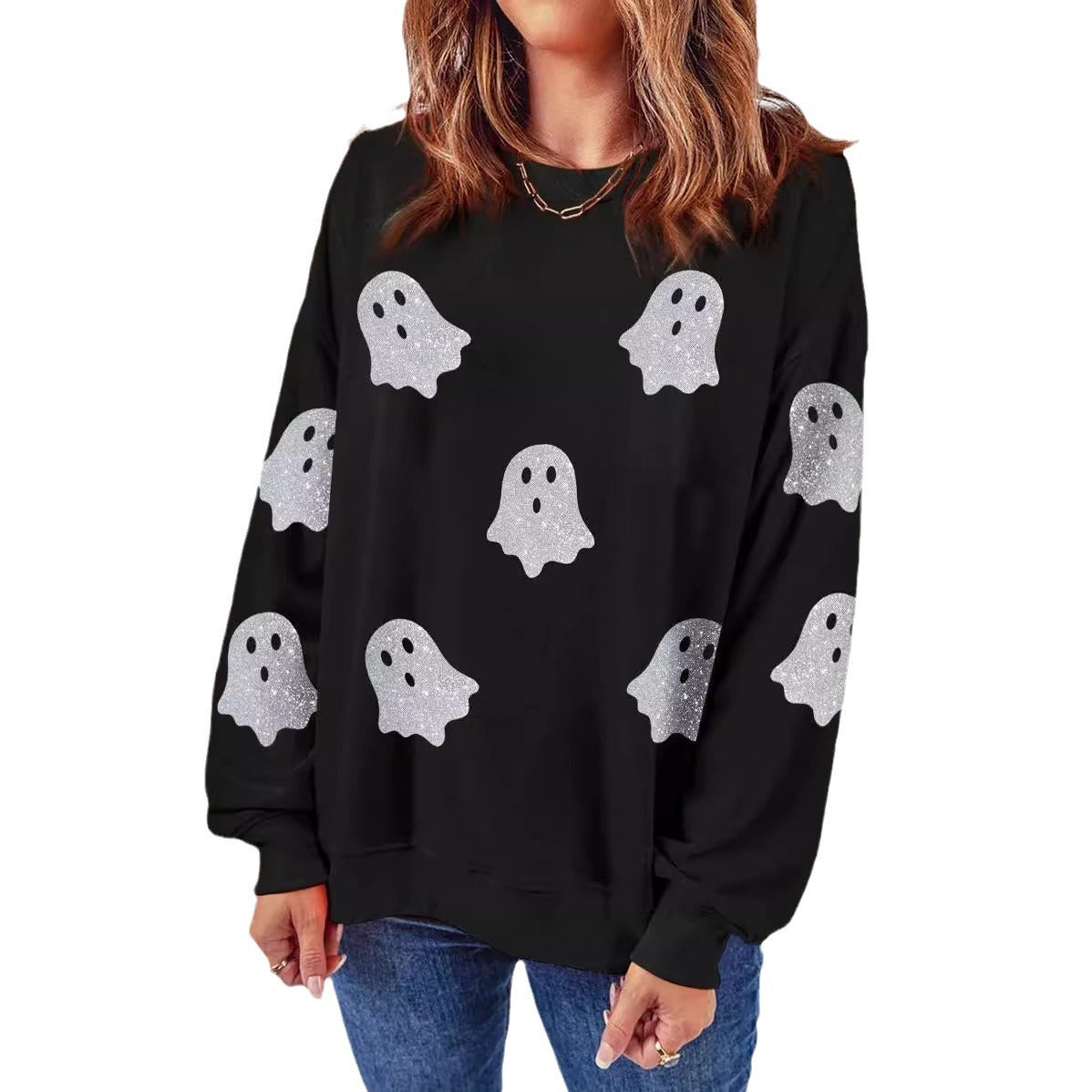 Halloween Ghost Top Loose Casual Pullover