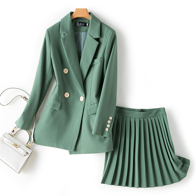 Suit Pleated Skirt Windbreaker Suit Two-piece Skirt