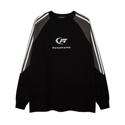 Letter Embroidered Long Sleeve T-shirt Men