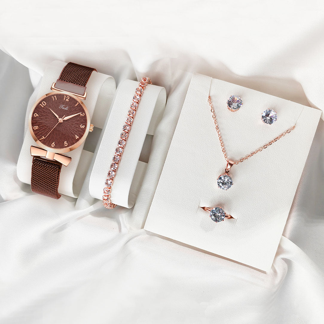 Leisure Gift Quartz Watch Five-piece Set Accessories Set