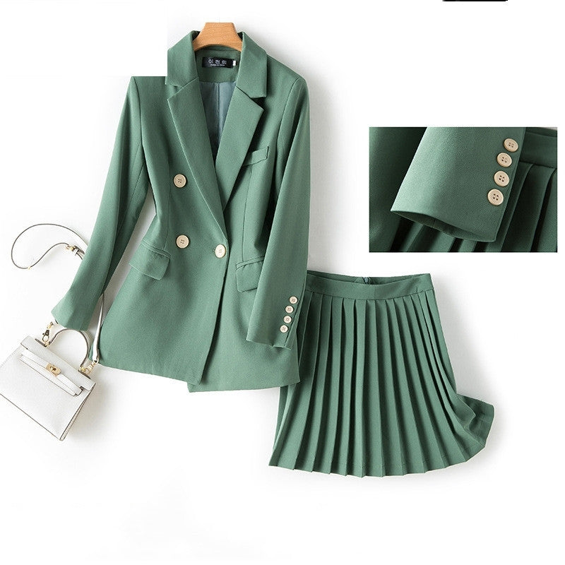 Suit Pleated Skirt Windbreaker Suit Two-piece Skirt