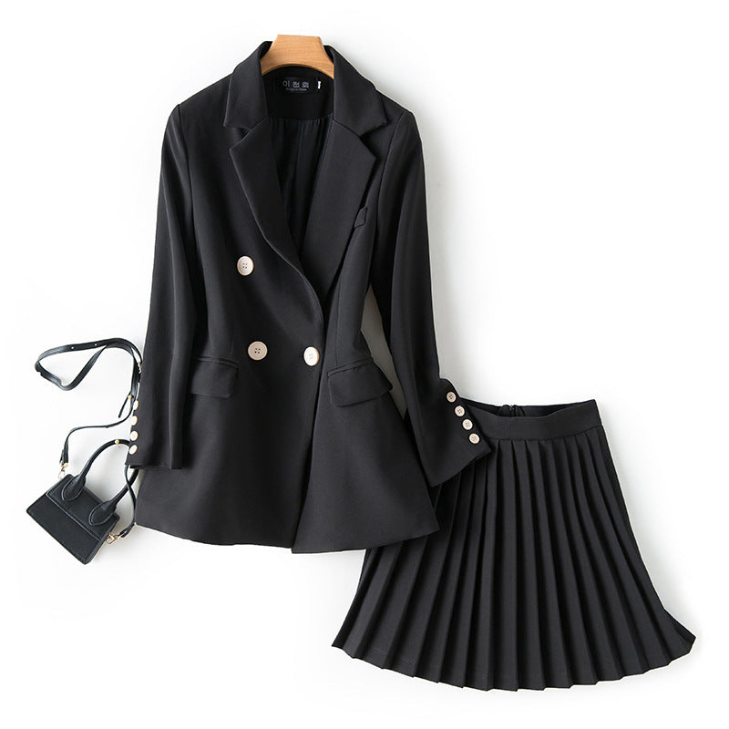 Suit Pleated Skirt Windbreaker Suit Two-piece Skirt