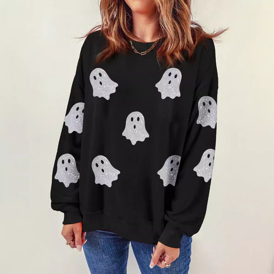 Halloween Ghost Top Loose Casual Pullover